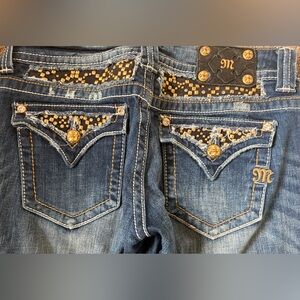 Miss Me Jeans Jeans with Gold Stud & rhinestone Accents